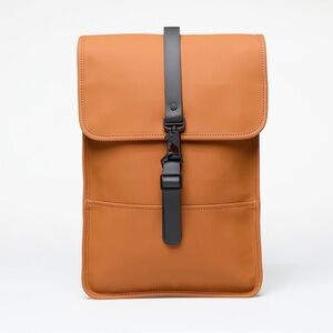RAINS Backpack Mini – Rust Orange Waterproof Vegan Leather Bag – Unisex – NWT